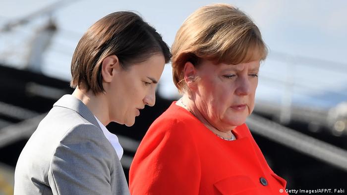 Italien Merkel und Brnabic (Getty Images/AFP/T. Fabi)