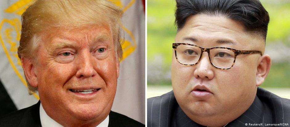 Kim Jong-un (esq.) e Donald Trump: possibilidade de encontro entre líderes adversários agita política internacional