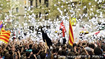 Spanien Barcelona Streik für Unabhängigkeit (Getty Images/AFP/P.-P. Marcou)