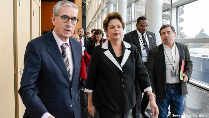 Frankreich Europarlamentarier mit Dilma Rousseff im Europäischen Parlament (Europäisches Parlament)