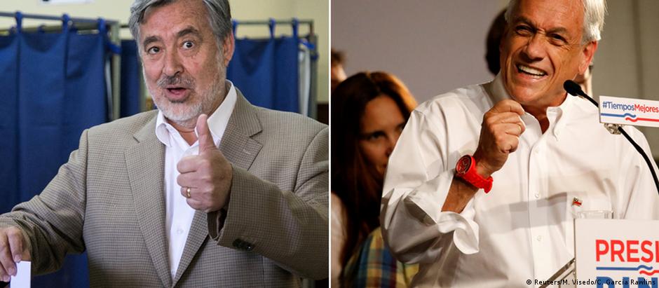 Jornalista Alejandro Guillier e bilionário Sebastián Piñera disputam pleito presidencial no Chile
