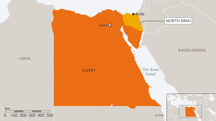 Karte Infografik Ägypten mit Nord Sinai