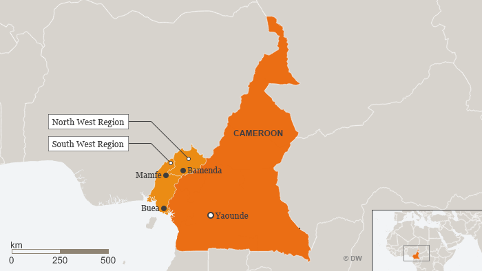Karte Kamerun Mamfe Bamenda Buea ENG