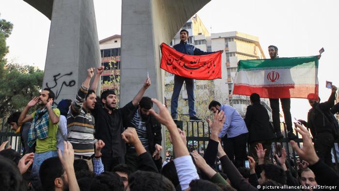 Protesters on the streets in Tehran
