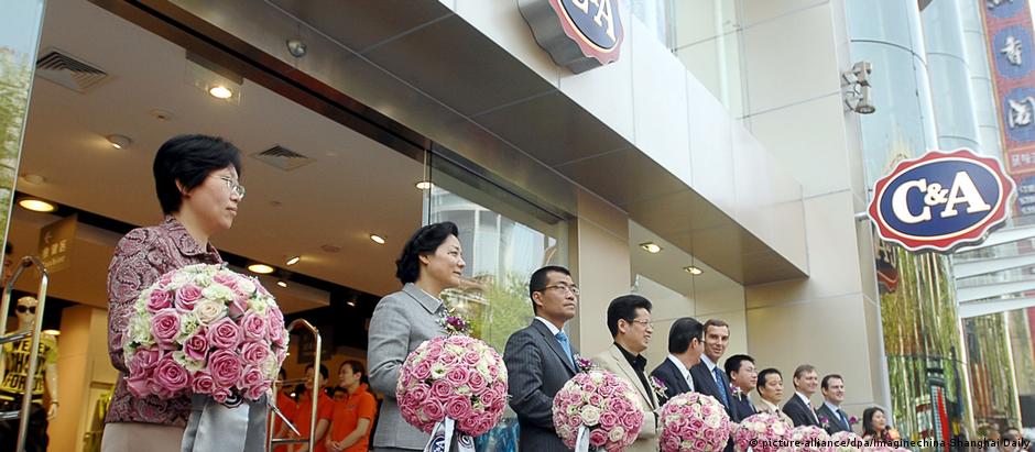 Inauguração de filial da C&A em Xangai: na China, marca é sinônimo de sofisticação
