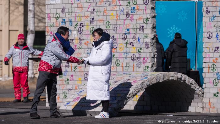 Olympia 2018 in Pyeongchang: Waffenstillstand-Wandbild als Symbol für Frieden und Versöhnung enthüllt (picture-alliance/dpa/TASS/S. Bobylev)