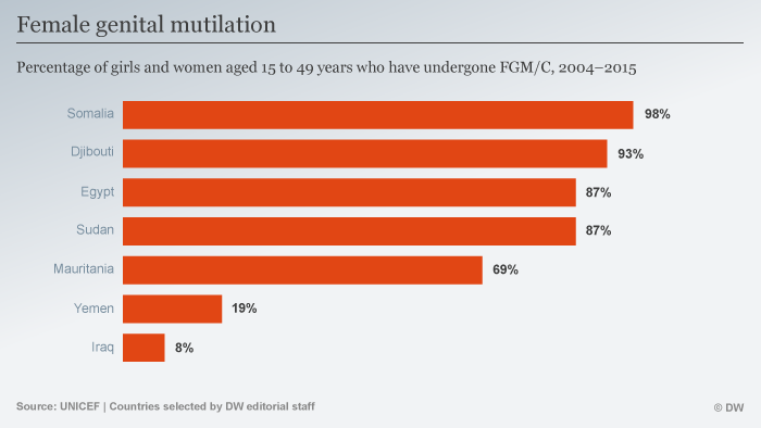 Infografik Vorkommen FGM in einigen Ländern ENG