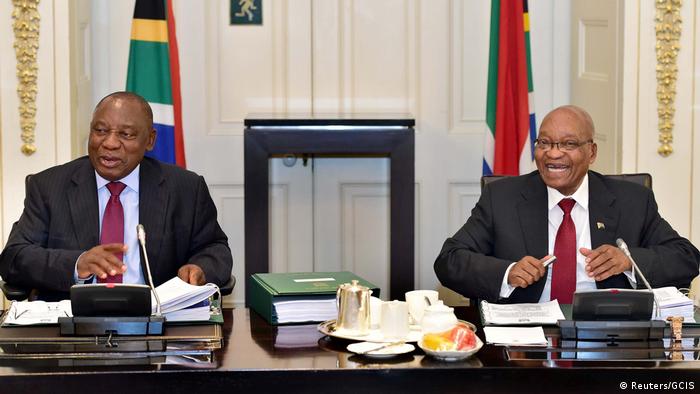 Current and former South African Presidents Cyril Ramaphosa and Jacob Zuma (Reuters/GCIS)