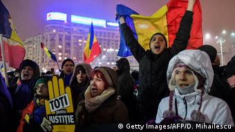 Rumänien Proteste gegen Korruption (Getty Images/AFP/D. Mihailescu)
