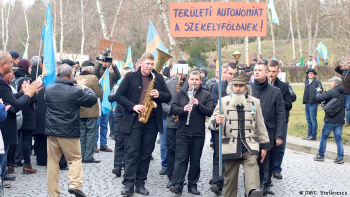 Marș pentru autonomie, Tg Mureș 10 martie 2018 (DW/C. Ștefănescu)