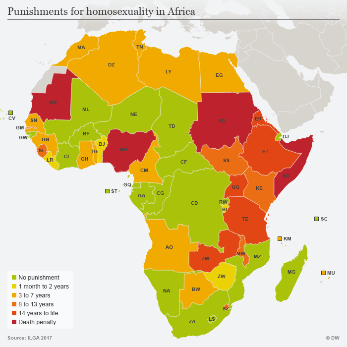 Infografik Homosexualität Afrika Bestrafung ENG