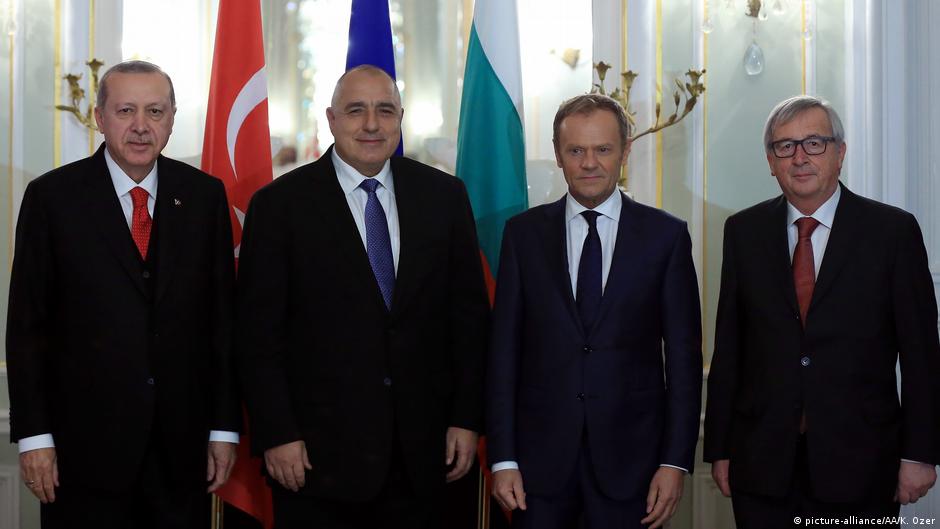 Bulgarien Warna EU TÃ¼rkei Gipfel Erdogan, Boyko Borisow, Donald Tusk und Jean-Claude Juncker 