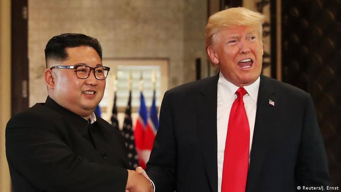 Kim y Trump en Singapur.