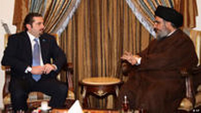 Hassan Nasrallah und Saad Hariri (AP)