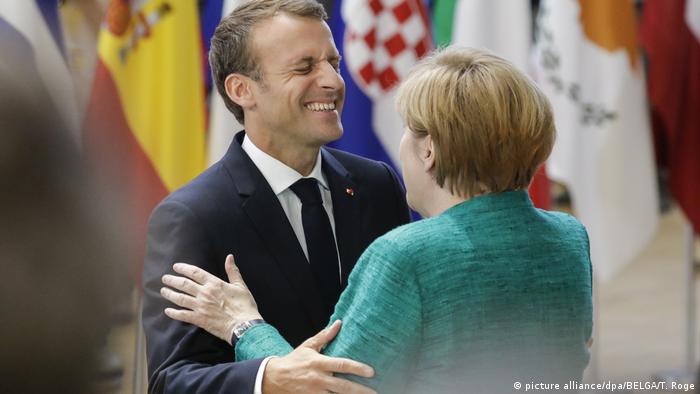 Belgien - EU-Gipfel in Brüssel - Macron und Merkel (picture alliance/dpa/BELGA/T. Roge)