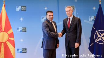 Brüssel PK Stoltenberg und Zaev (Mazedonische Regierung)