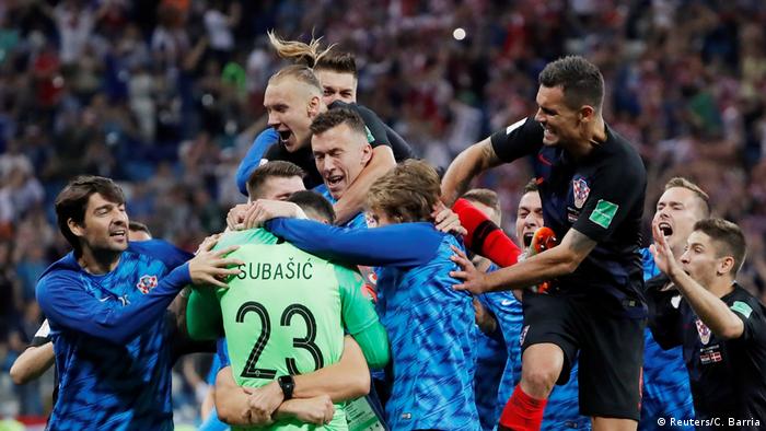 FuÃball WM 2018 Kroatien vs DÃ¤nemark Sieg Jubel (Reuters/C. Barria)