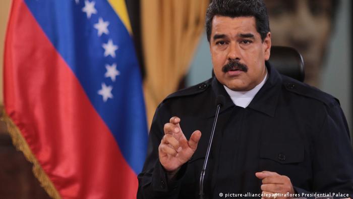 Venezuelan President Nicolas Maduro speaking during a meeting in Caracas, Venezuela