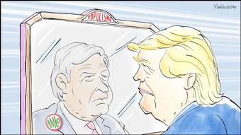 DW-Karikatur von Vladdo - Tal para cual - Trump & Lopez Obrador