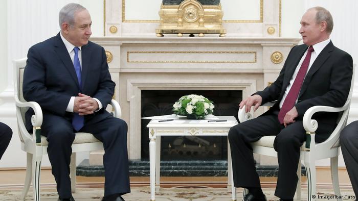 Netanyahu Moskova'da Putin ile görüşürken (11 Temmuz 2018) 