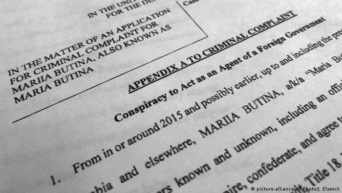 USA Gerichtsunterlagen zu Maria Butina (picture-alliance/AP Photo/J. Elswick)
