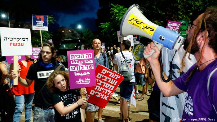 Israel Tel Aviv Protest gegen Nationalstaatsgesetz (Getty Images/AFP/J. Guez)