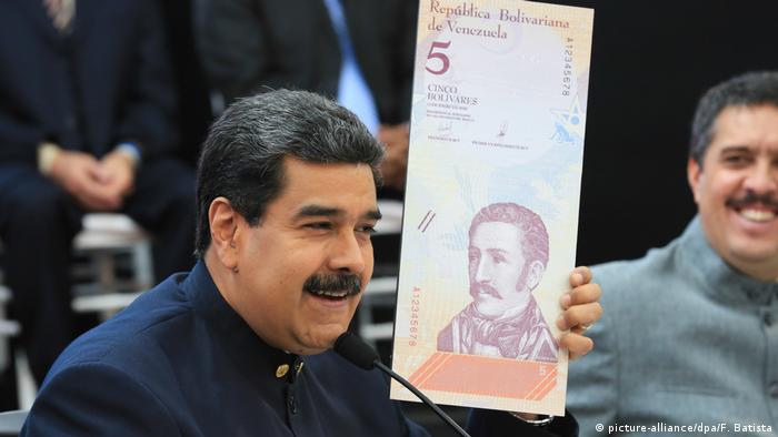 Venezuela Bolivar Banknote Geldschein Währung (picture-alliance/dpa/F. Batista)