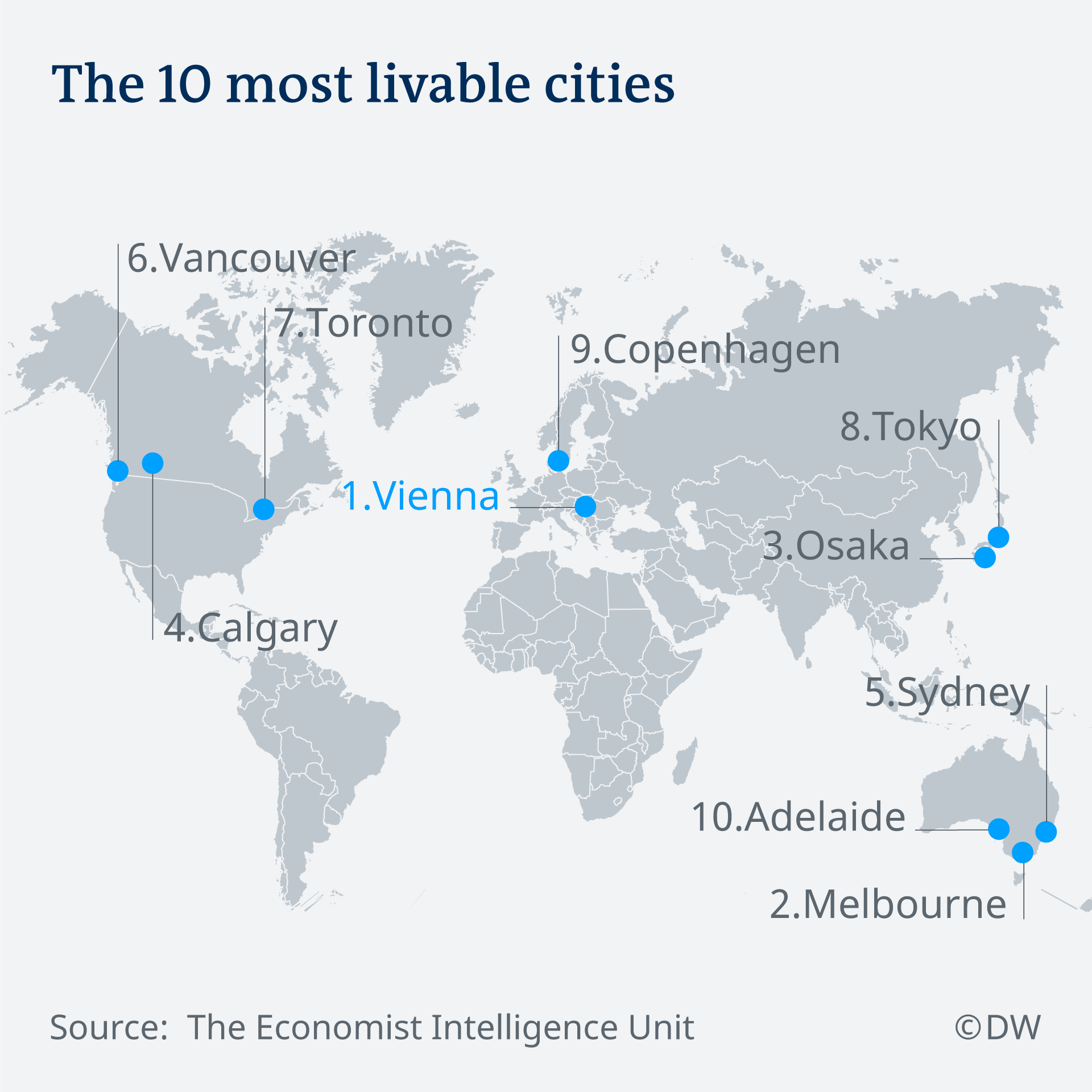 Top 10 orașe în care se trăiește cel mai bine