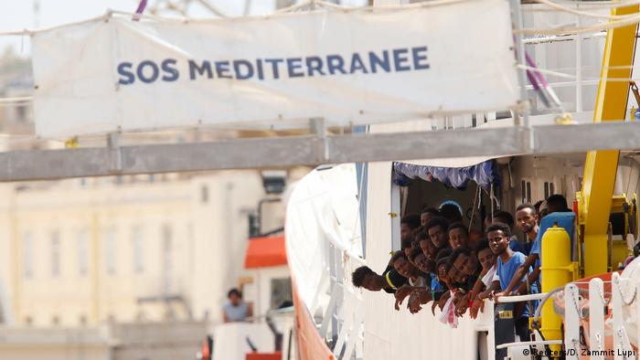 People on a SOS Mediterranee ship (Reuters/D. Zammit Lupi)