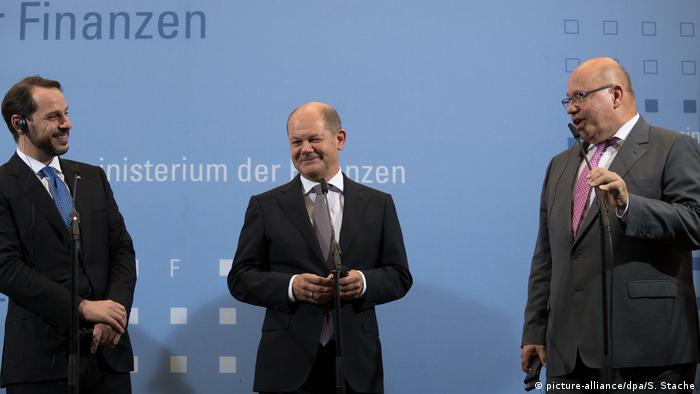 Hazine ve Maliye Bakanı Berat Albayrak Eylül ayında Almanya'da Maliye Bakanı Olaf Scholz ve Ekonomi Bakanı Peter Altmaier ile bir araya gelmişti.