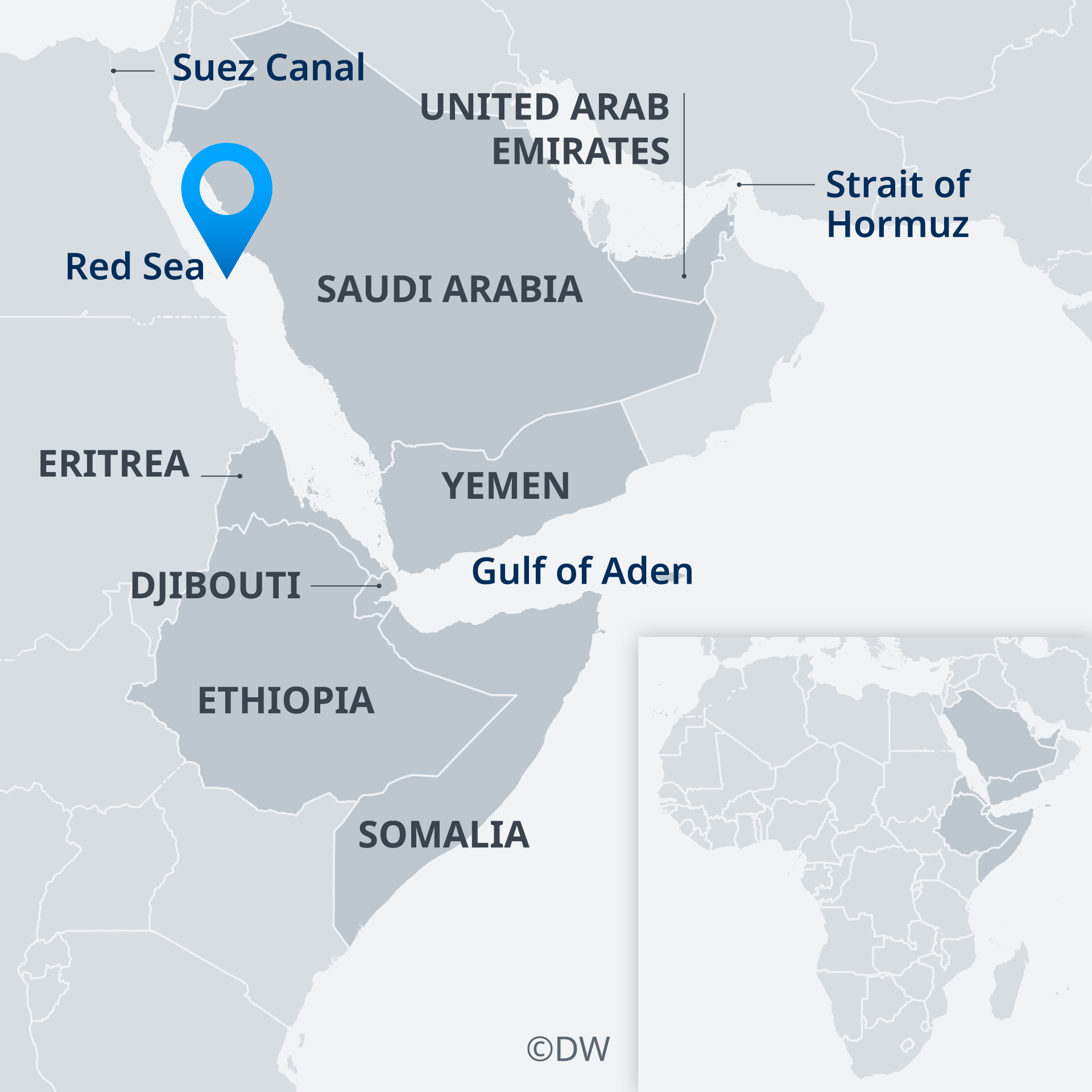 Karte Horn Afrika Aden Suez Hormuz EN