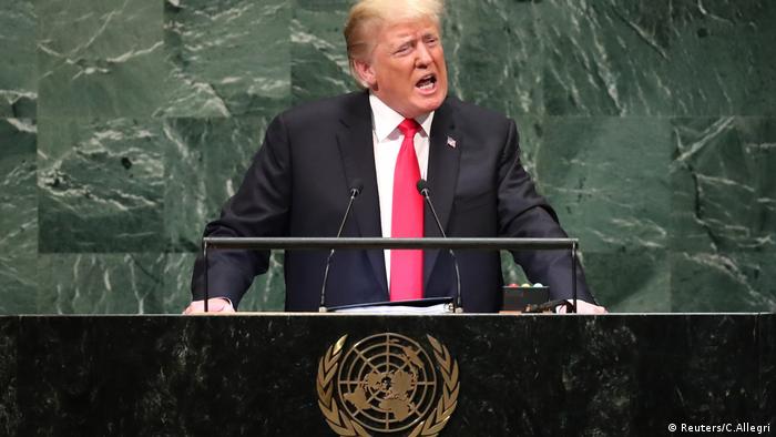 US-Präsident Trump spricht vor der Generalversammlung der Vereinten Nationen in New York (Reuters/C.Allegri)