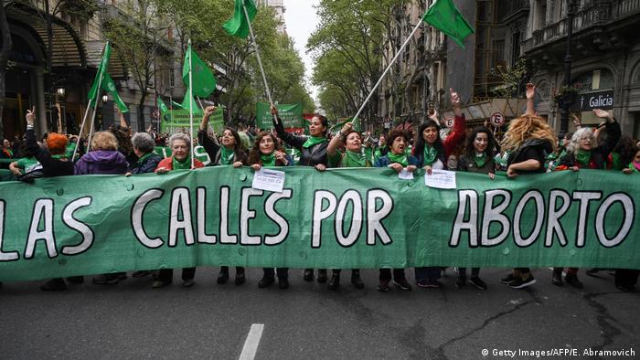 Marcha en el Día mundial por la Legalización del aborto. Aquí en Buenos Aires el 28 de septiembre de 2018.