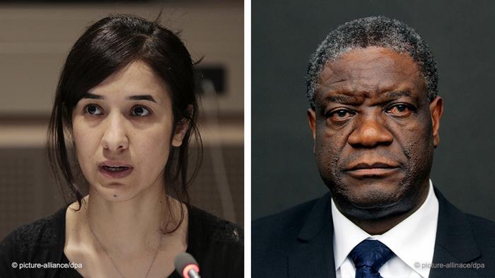 Bildkombo, Bildcombo Dominique Gutekunst Denis Mukwege und Nadia Murad, Friedens-Nobelpreis 2018