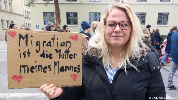 Simone Wiedemann Protest München (DW/R. Staudenmaier)