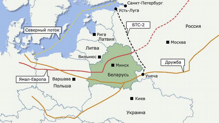 Нефтепроводы, проходящие через Беларусь