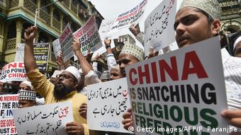 Indien Proteste in Unterstützung der chinesichen Uiguren (Getty Images/AFP/P. Paranjpe)