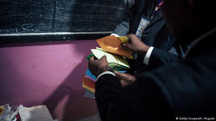 Officials count votes in the Cameroon election (Getty Images/A. Huguet)