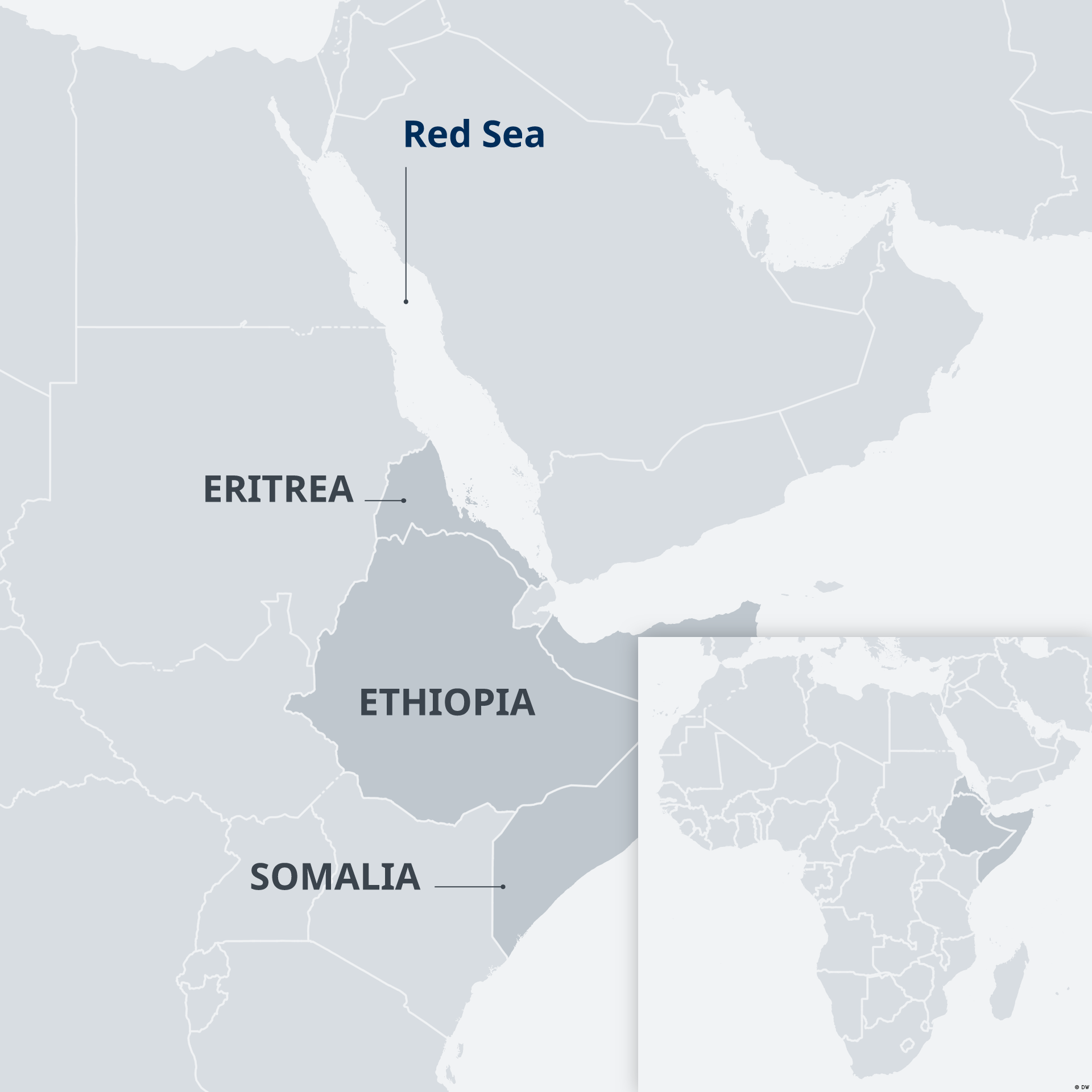 Karte Hirn von Afrika mit dem Roten Meer EN (DW)