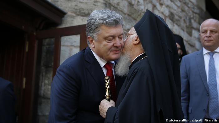 Президент України Петро Порошенко та константинопольський патріарх Варфоломій