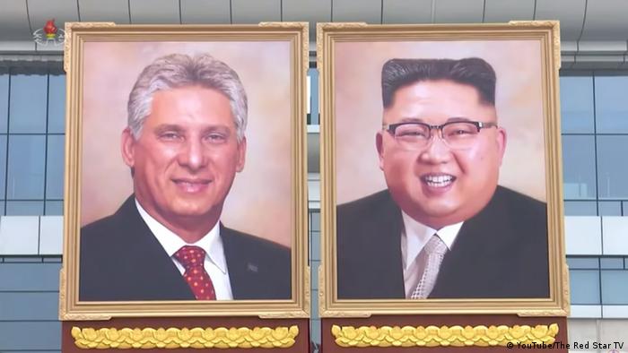 Screenshot - Youtube - Portrait von Kim Jong Un und Miguel Diaz (YouTube/The Red Star TV)