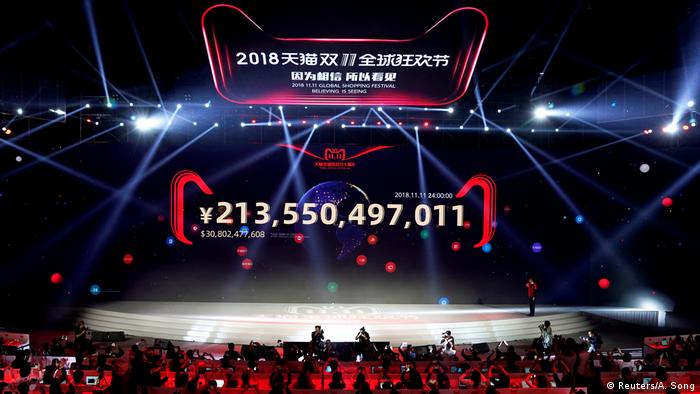 A screen showing Alibaba group's Singles Day sales (Reuters/A. Song)