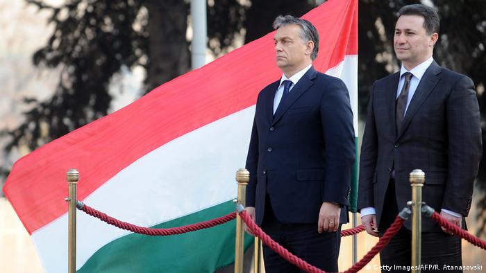 Mazedoenien, Skopje: Nicola Gruevski und Viktor Orban (Getty Images/AFP/R. Atanasovski)