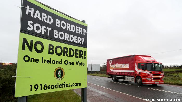 Ireland-Northern Ireland border poster against the border