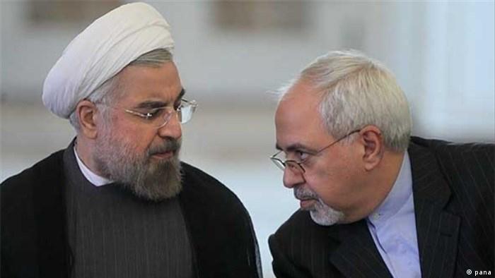 Hassan Rohani, presidente de Irán (izqu.) y Mohammad Javad Zarif, ministro de Relaciones Exteriores. 