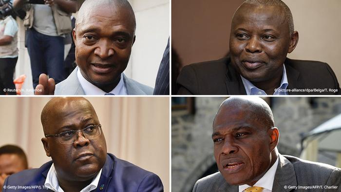 Kollage von den vier Top-Kandidaten DR Kongo