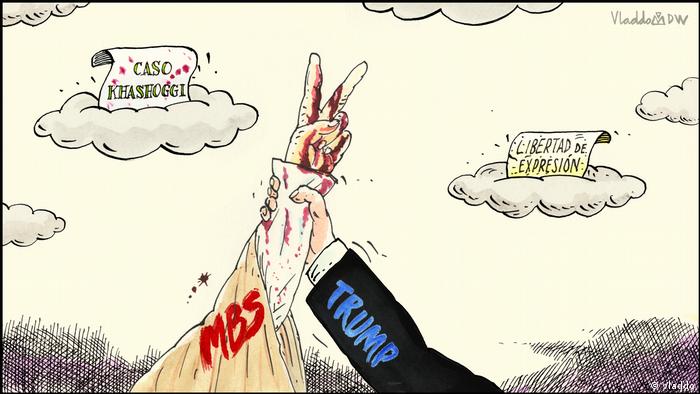 Karikatur von Vladdo Khashoggi und Trump