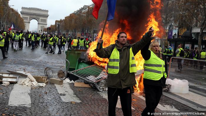 Image result for yellow vest in paris today