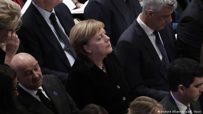 Merkel também esteve no funeral de Bush