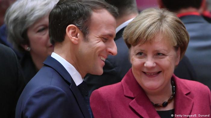 Belgien, EU-Gipfel - Emmanuel Macron, PrÃ¤sident von Frankreich und Bundeskanzlerin Angela Merkel (Getty Images/E. Dunand)